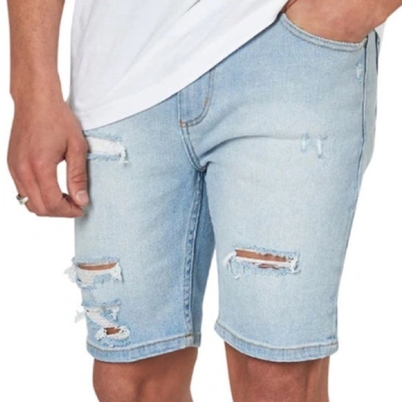 NWT Rolla’s Men’s Stinger Skinny Fit Shorts in Bondi Destroy Blue sz 32 - Picture 1 of 13